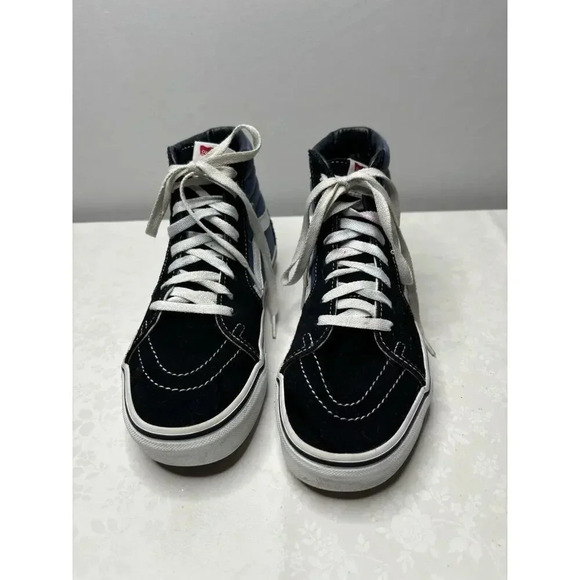 Size 7 Mens VANS Sk8-Hi High Top Multicolor Old School White Blue - Picture 2 of 9